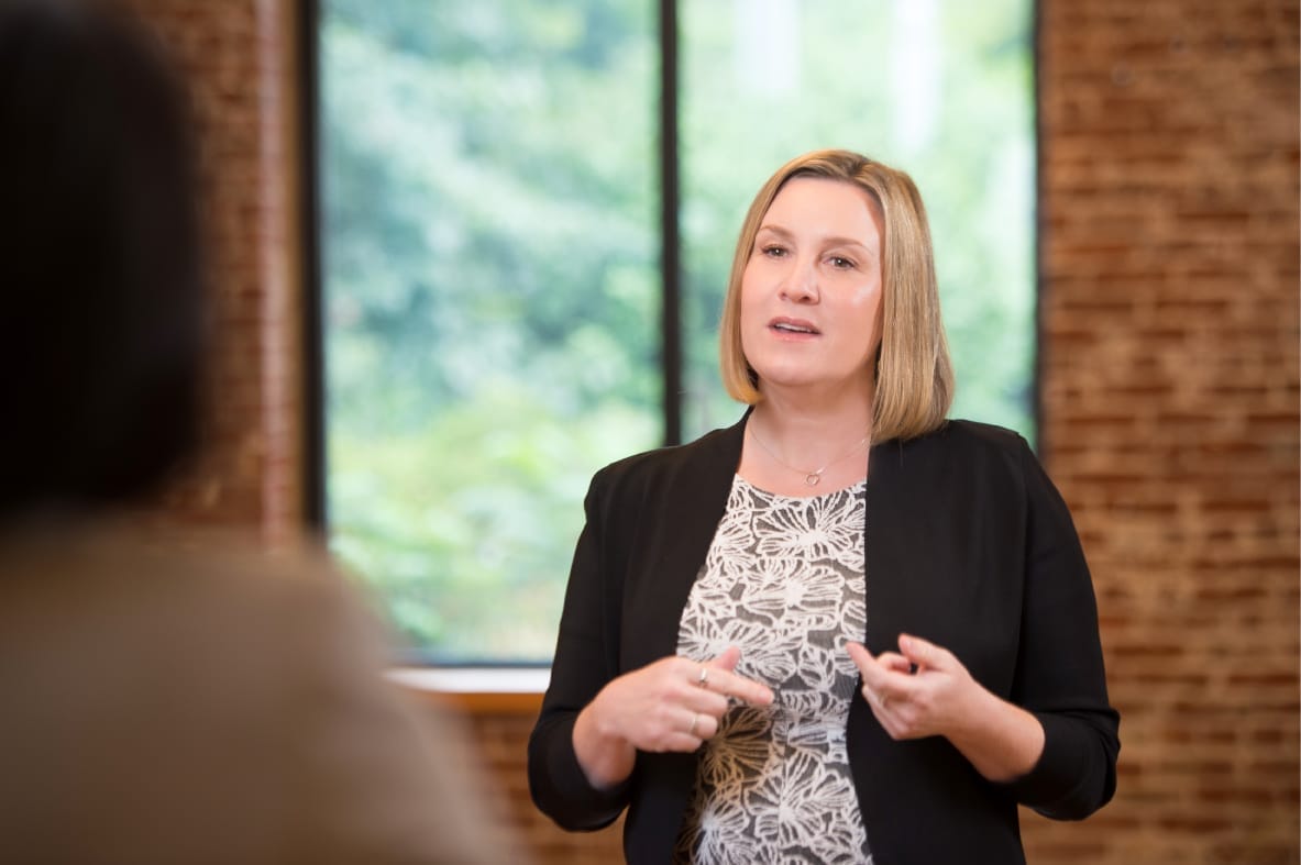 ASU Professor of Practice Kit Batten teaching a group of Executive Master of Sustainable Leadership students